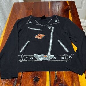 Harley-Davidson Kids Black Biker Graphic Long Sleeve Tee T8